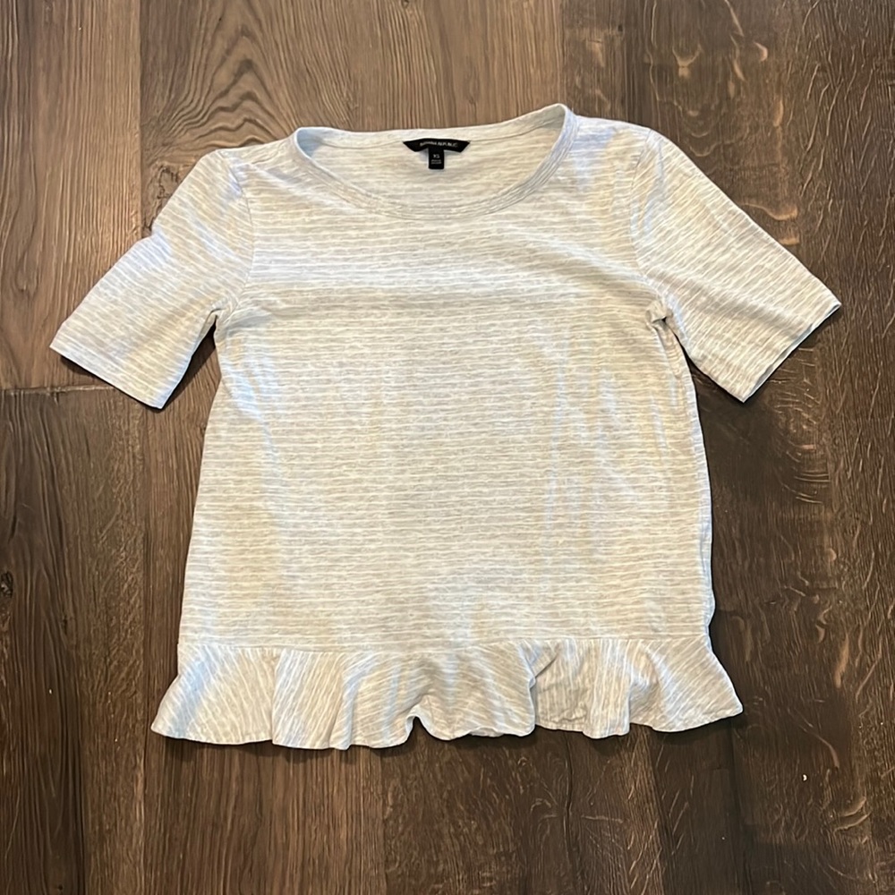 Banana Republic striped peplum tee